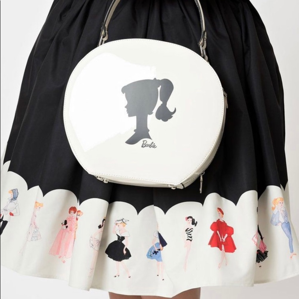 Unique Vintage Barbie X round patent handbag